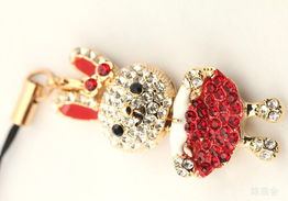 璀璨兔年新寵 麗銀正品滿鉆小白兔手機(jī)鏈，時尚韓風(fēng)點(diǎn)亮指尖